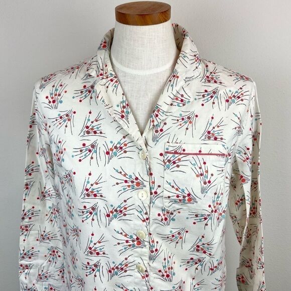 Boden Cotton Polka Dot Pajama Top - Picture 3 of 6